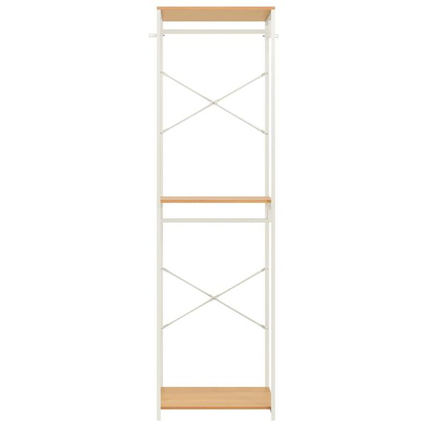 vidaXL Armadio Bianco e Rovere 60x40x213cm Metallo e Legno Multistrato
