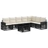 vidaXL Set Divano da Giardino 8 pz Nero e Bianco Crema polyrattan