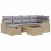 vidaXL Set Divano da Giardino 7 pz Beige polyrattan