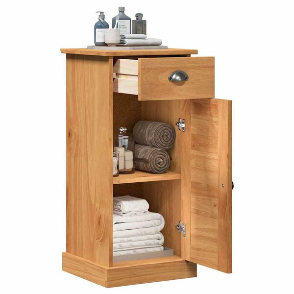 vidaXL Mobile da Bagno VIGO Marrone e Marrone Miele 37,5 x 34 x 80 cm