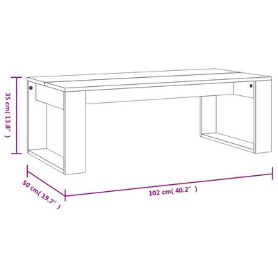 vidaXL Tavolino da Salotto Bianco Lucido 102x50x35cm Legno Multistrato
