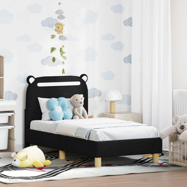 vidaXL Struttura letto per bambini con testata Nero 70 x 140 cm