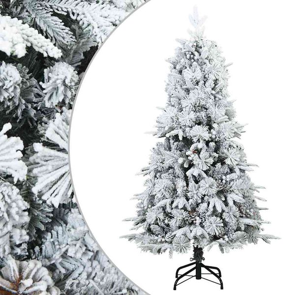 vidaXL Albero di Natale Artificiale Snodato Foderato di Neve Bianco