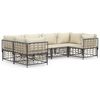 vidaXL Set Divani da Giardino 6 pz con Cuscini Antracite in Polyrattan
