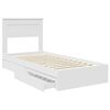 vidaXL Letto con Contenitore Bianco 90 x 200 cm Legno multistrato