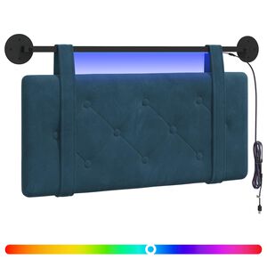 vidaXL Testiera sospesa Con luce LED Blu Velluto