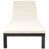 vidaXL Lettino Prendisole con Cuscino in Polyrattan Nero