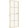 vidaXL Porta Interni Sottile Oro 76x201,5cm Vetro Temperato Alluminio