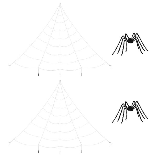 vidaXL Decorazione di Halloween con ragni e ragnatele 2 pcs Poliestere