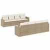 vidaXL Set Divano da Giardino 9 pz con Cuscini Beige in Polyrattan