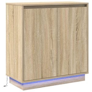 vidaXL Madia LED Rovere Sonoma 71 x 34,5 x 75 cm Legno ingegnerizzato