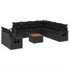 vidaXL Set Divani da Giardino 10pz con Cuscini in Polyrattan Nero