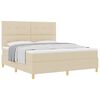 vidaXL Letto a molle con materasso Crema 180 x 200 cm Tessuto