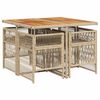 vidaXL Set da Pranzo da Giardino 5 pz con Cuscini Beige in Polyrattan