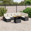vidaXL Set Divani da Giardino 9 pz con Cuscini Nero in Polyrattan