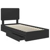 vidaXL Letto con Contenitore Nero 75 x 190 cm Legno multistrato