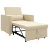 vidaXL Divano letto estraibile singolo Crema 90 x 165 x 87 cm Tessuto