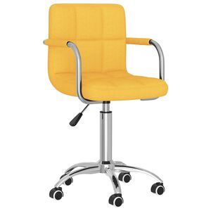 vidaXL Sedia da Ufficio Girevole Giallo Senape in Tessuto