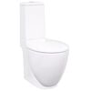 vidaXL Vaso WC in Ceramica con Scarico Dietro Bianco