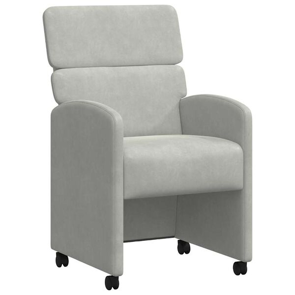 vidaXL Sedie da Pranzo con Ruote 2 pcs Grigio chiaro 58 x 65 x 98 cm