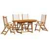 vidaXL Set Pranzo da Giardino 5pz Legno Massello di Acacia e Textilene