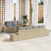 vidaXL Set Divano da Giardino 8 pcs Beige Poly Rattan