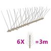 vidaXL Set Dissuasori per Uccelli e Piccioni 6 pz 4 File 3 m