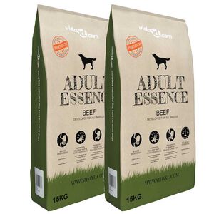 vidaXL Cibo Secco per Cani Premium Adult Essence Beef (2 x 15 kg)