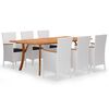 vidaXL Set Mobili da Pranzo per Giardino 7 pz Bianco
