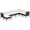 vidaXL Set Divani da Giardino 8 pz con Cuscini in Polyrattan Nero