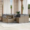 vidaXL Set Divano da Giardino 9 pz con Cuscini Beige in Polyrattan