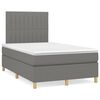 vidaXL Letto a Molle Materasso e LED Grigio Scuro 120x190cm in Tessuto
