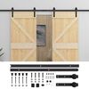 vidaXL Porta scorrevole 2 pz 80 x 210 cm Legno Massello di Pino