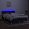 vidaXL Letto a Molle con Materasso e LED Nero 140x190 cm in Tessuto