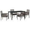 vidaXL Set da Pranzo per Giardino 5 pcs Marrone polyrattan