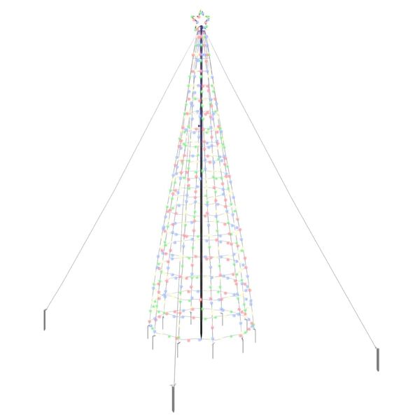 vidaXL Albero di Natale LED con picchetti per il terreno 400 cm Ferro