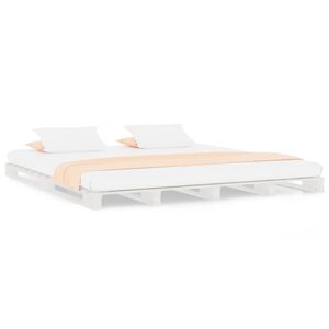 vidaXL Letto a Pallet Bianco 140x200 cm in Legno Massello di Pino