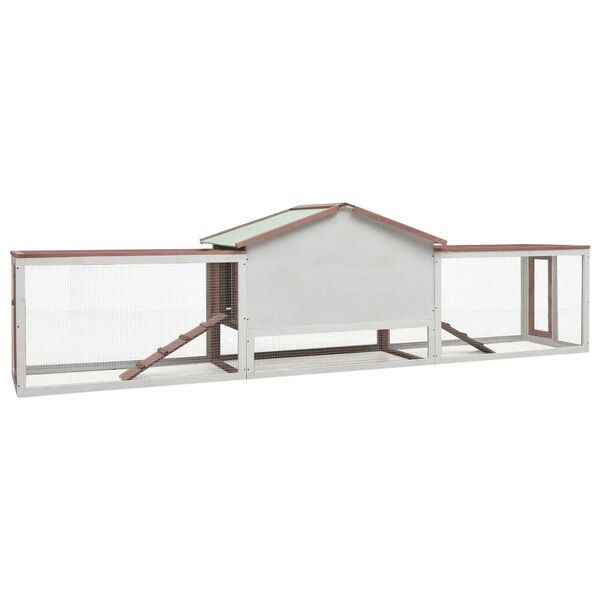 vidaXL Conigliera Moca 310x70x87 cm in Legno Massello di Pino e Abete