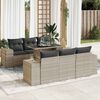 vidaXL Set Divani da Giardino 7pz con Cuscini Grigio Chiaro Polyrattan