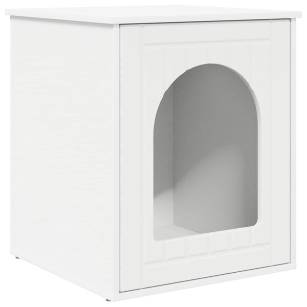 vidaXL Casa per Gatti Bianco 53 x 52 x 62 cm Legno multistrato