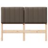 vidaXL Testiera imbottita Marrone e taupe 120 cm Pino massello