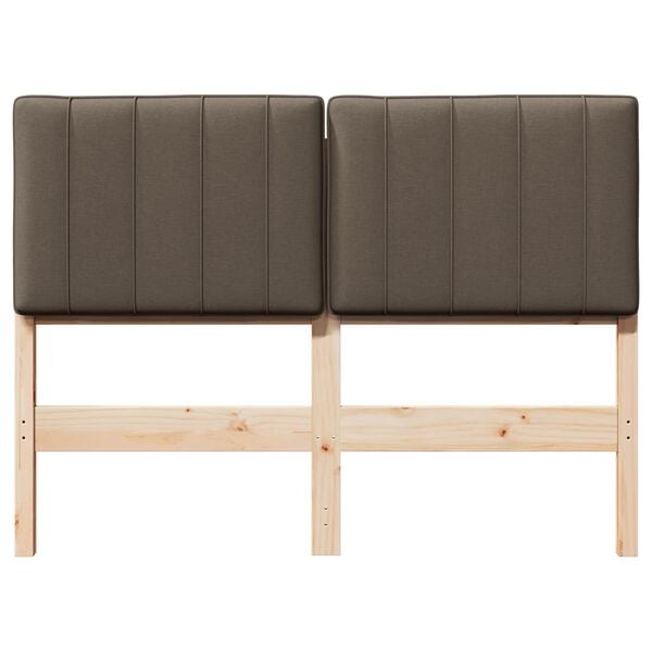 vidaXL Testiera imbottita Marrone e taupe 120 cm Pino massello