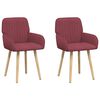 vidaXL Sedie da pranzo 2 pz Tessuto Rosso Vino 56,5 x 50 x 87,5 cm