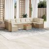 vidaXL Set Divani da Giardino 11 pz con Cuscini Beige in Polyrattan