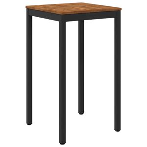 vidaXL Tavolo Bar da Giardino Naturale e Nero 60 x 60,5 x 105 cm
