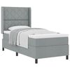 vidaXL Letto a molle con materasso Grigio chiaro 90 x 200 cm Tessuto
