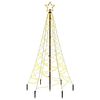 vidaXL Albero di Natale con Puntale Bianco Caldo 200 LED 180 cm