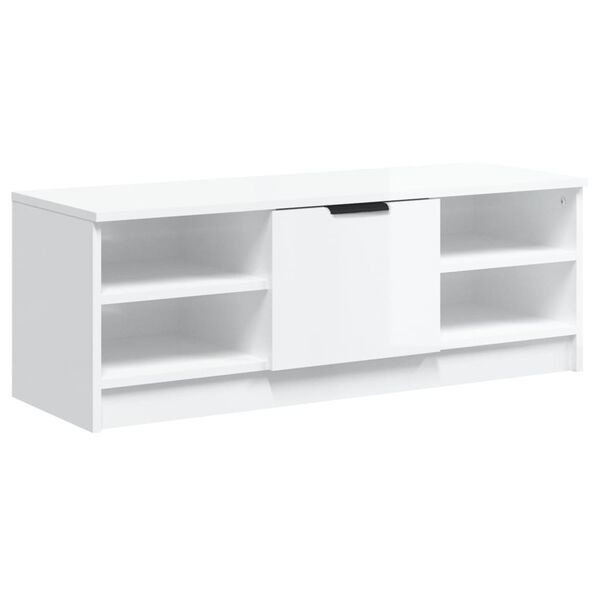 vidaXL Mobile Porta TV Bianco Lucido 102x35,5x36,5cm Legno Multistrato