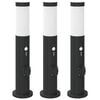 vidaXL Lampioni a dissuasore con sensore e presa 3 pz 50 cm Acciaio Inox IP44