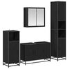 vidaXL Set di mobili per il bagno 4 pz Rovere Nero 90 x 33 x 60 cm